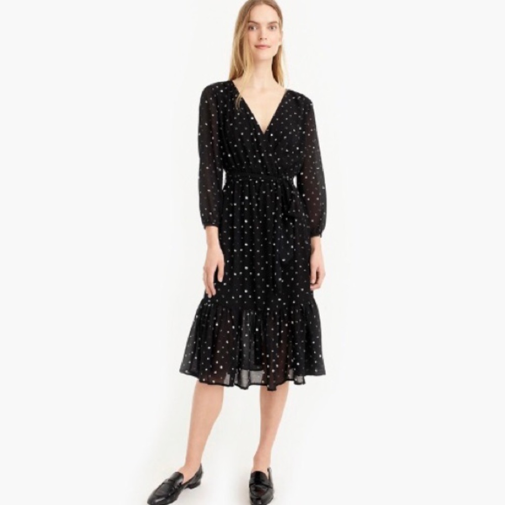 NWT J.CREW Point Sur Faux-wrap Dress